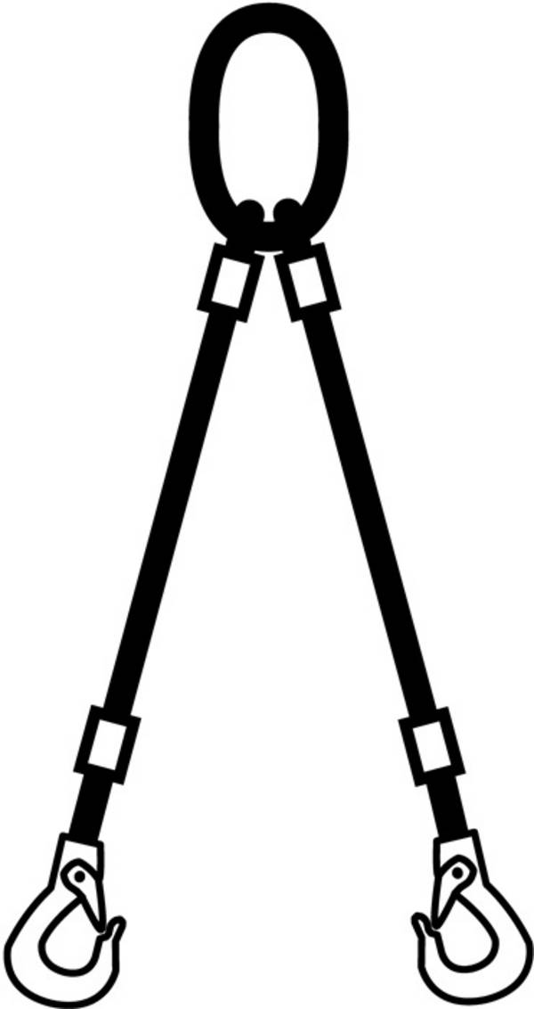 Drahtseilkrangeschirr 2-strängig m.Ovalr.u.2 Ösenh.L1000xD18mm Trgf.3400kg