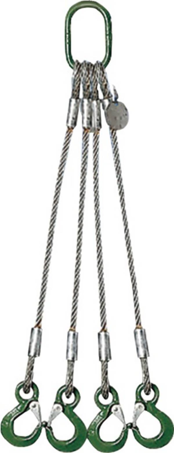 Drahtseilkrangeschirr 4sträng.m.Ovalr.4Sicherheitsösenh.L1000xD18mm Trgf.5200kg