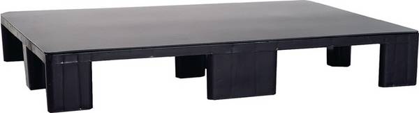 Displaypalette L800xB600xH117mm 9 Füße geschl.Recycling-PE schwarz-anthrazit