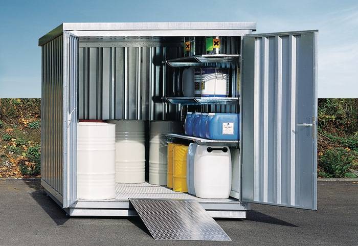 Lagercontainer-Kombination B5080xT4340xH2300mm zerlegt gem.GHS 1-4 Vol.2 x 1480l-1