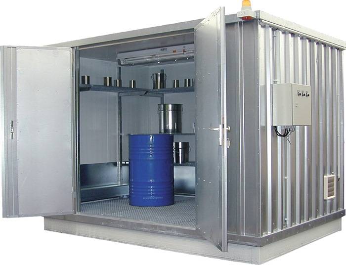 Lagercontainer B3075xT2075xH2385mm isol.gem.GHS 1-4 verz.Auffangvol.1000l LACONT-0