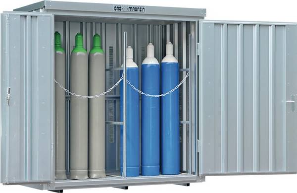 Gasflaschencontainer B2100xT1140xH2175mm verzinkt,mont.m.Bodenr.SÄBU