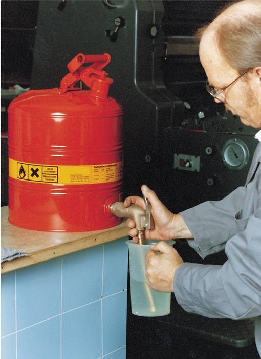 Sicherheits-Zapfbehälter 9,5l Stahlbl.D295xH310mm JUSTRITE