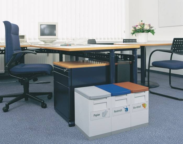 Wertstoffsammler 15l H355xB200xT315mm grau blau stationär GRUBER SYSTEME-0