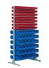 Ständerregal doppels.H2010xB1010xT600mm 126xMK 5 rot,72xMK 4 blau lichtgrau