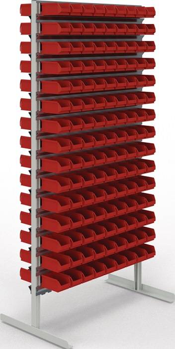 Ständerregal doppels.H2010xB1010xT600mm 270xMK 5 rot lichtgrau