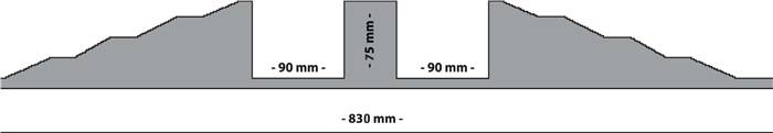 Schlauch- u.Kabelbrücke L300xB830xH90mm Vollgummi gelb-2