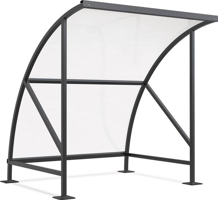 Überdachung SWING im Rundbogen-Design, Breite 2.040 mm, RAL 7016 anthr-0
