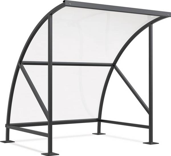 Überdachung SWING im Rundbogen-Design, Breite 2.040 mm, RAL 7016 anthr