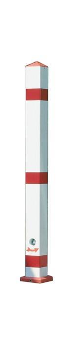 Sperrpfosten Alu.rot-weiß Kippbar,z.Aufdübeln m.Spitzkappe URBANUS-0