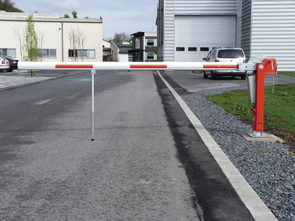 Wegesperre 6500mm m.Gasdruckfeder Alu weiß m.roten Streifen CRONENBERG OH