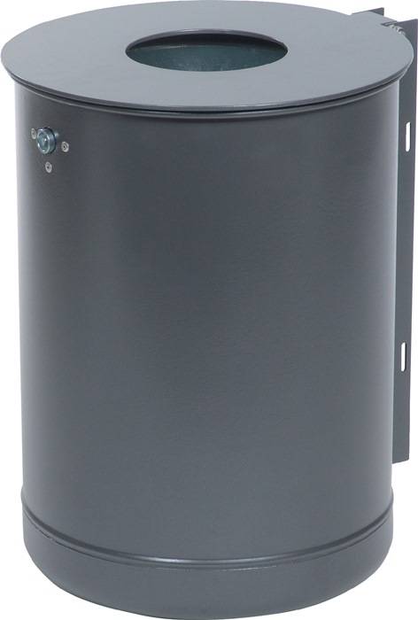 Abfallbehälter H475xØ340mm 35l kobaltblau ungelocht Befestigungsschiene RENNER