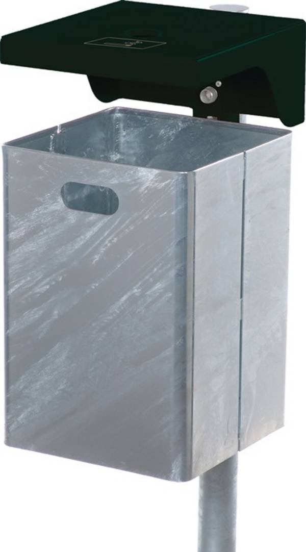Abfallbehälter H685xB310xT360mm 50l verzinkt/anthr.eisenglimmer m.Ascher RENNER
