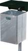 Abfallbehälter H685xB310xT360mm 50l verzinkt/moosgrün,RAL 6005 m.Ascher RENNER