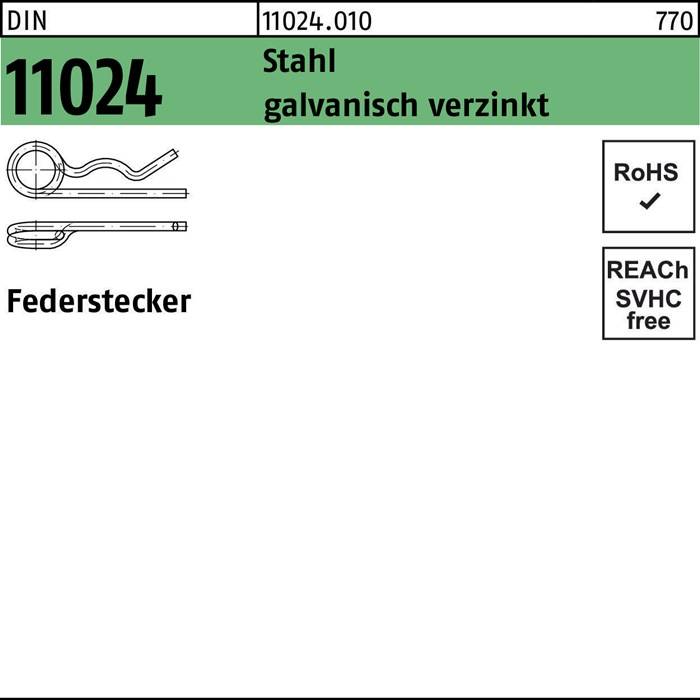 Federstecker DIN 11024 7/34,1-45 Stahl galv.verz. 25 Stück-0