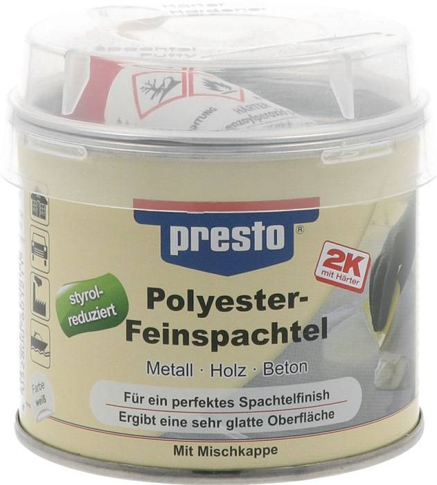 2K-Feinspachtel weiß,Härter rot 250g Dose PRESTO-0
