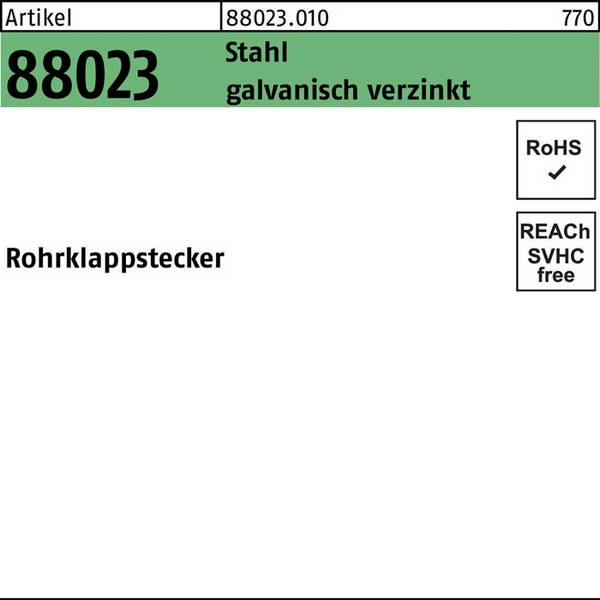 ART 88023 Rohrklappstecker Stahl 10 x 60 x 32 galv. verzinkt gal Zn S