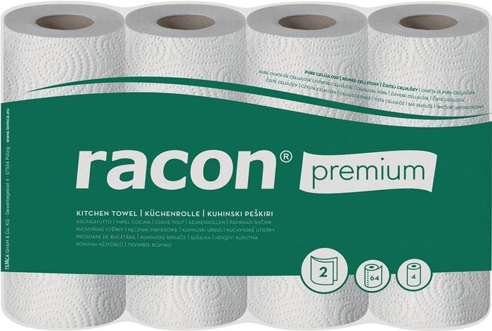 Küchenrolle racon® premium K-2 B220xL250ca.mm weiß 2-lagig,perforiert 4 Rl./PAK