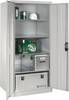 Flügeltürenschrank H1950xB930xT800mm lichtgrau/lichtgrau 4 BD Trgf.70 kg