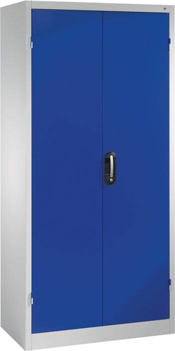 Flügeltürenschrank H1950xB 930xT600mm lichtgrau/enzianblau 4 BD C+P-0