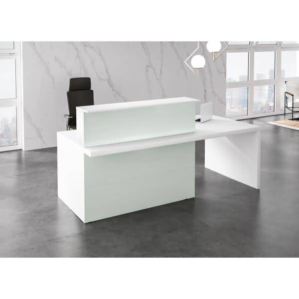Kompakt-Theke Verona Glasfront BxTxH 220x100x112cm weiß-0