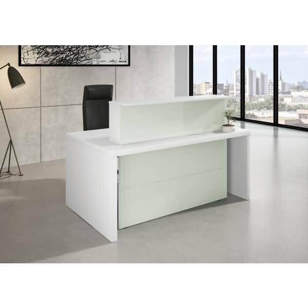 Kompakt-Theke Verona Glasfront BxTxH 170x100x112cm weiß-0