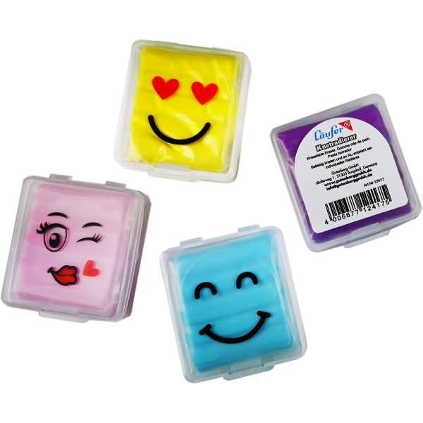 Knetradierer Smiley bunt sortiert-0