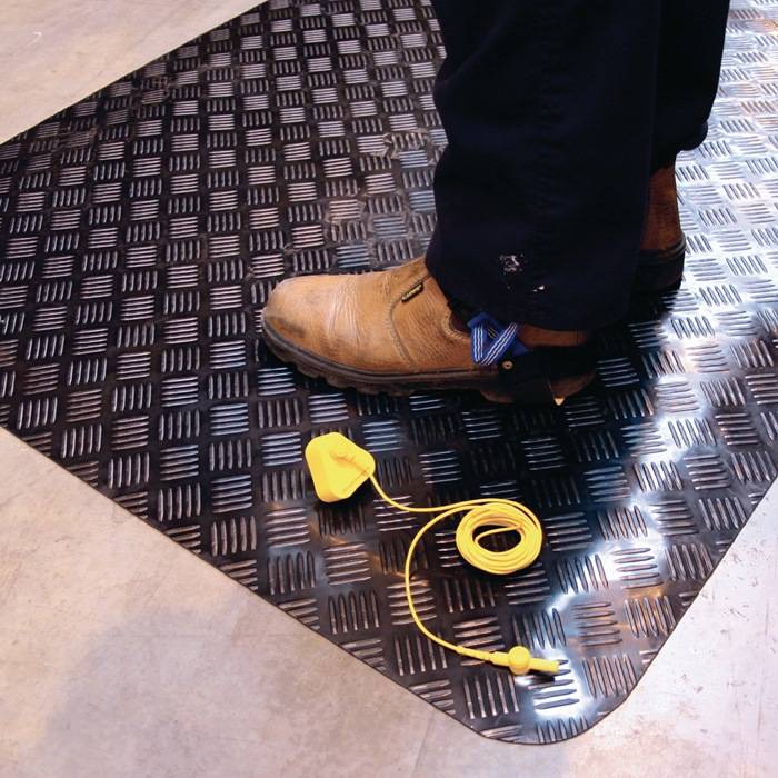 Arbeitsplatzmatte, ESD-Anti-Ermüdungsmatte, 10 mm Druckknopf-Anschluss, 1 mxLfm. 1 m, Mattenware (Bestellung 1 mtr = 1 S-0
