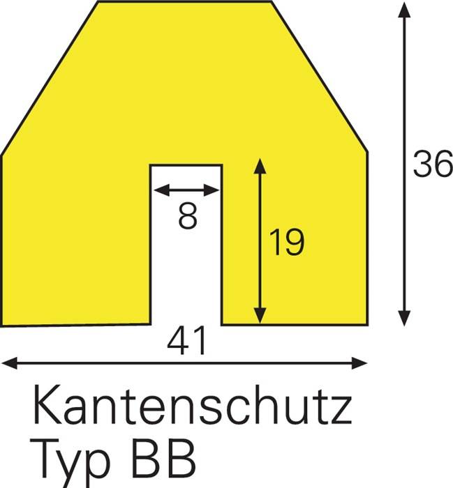 Kantenschutz Typ BB, L 5000 mm gelb/schwarz zum Aufstecken - Artikel: 7830105716-1