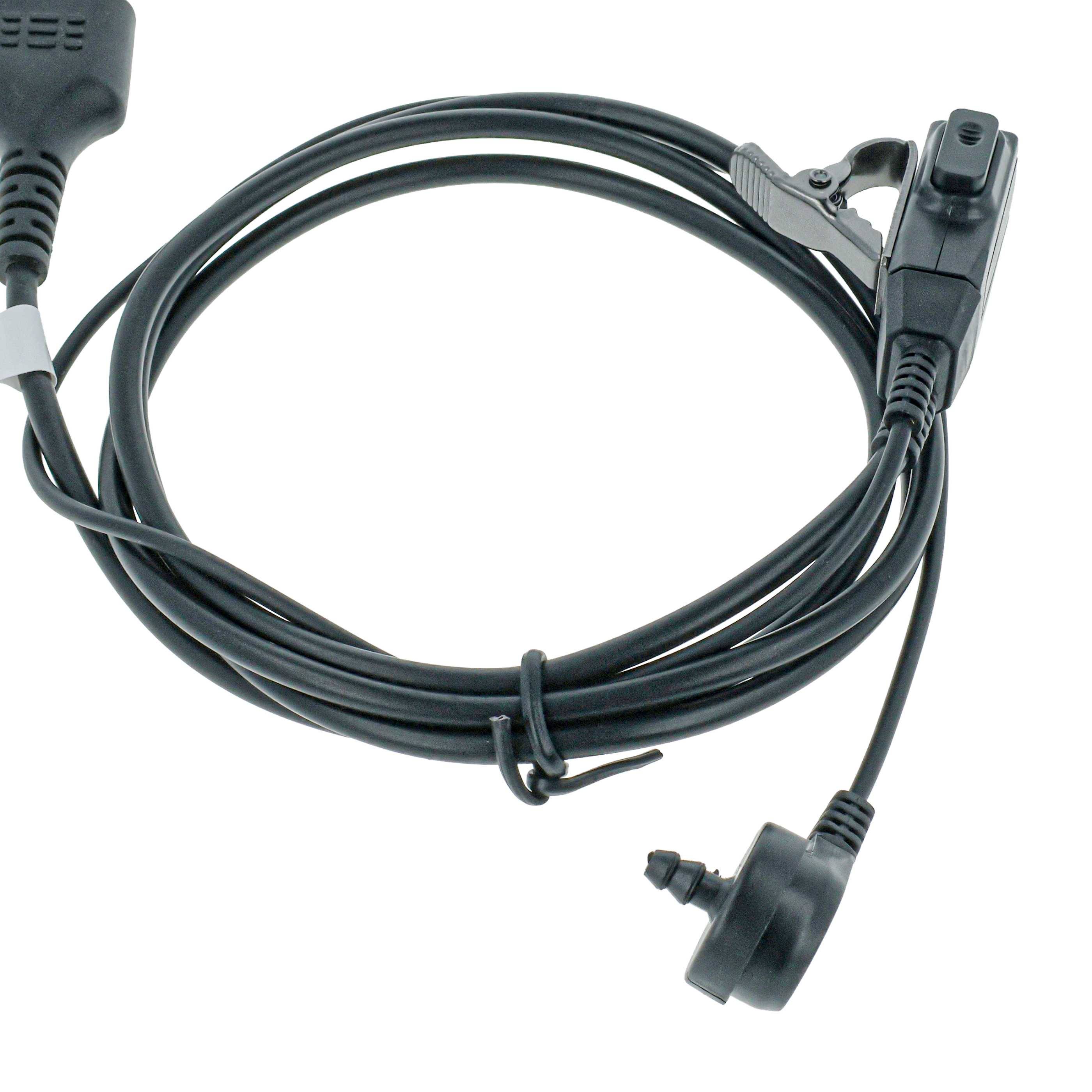 vhbw Headset kompatibel mit Icom IC-91AD, IC-91A, IC-80AD, IC-4SE, IC-4SET Funkgerät mit PTT Mikrofon - transparent-1