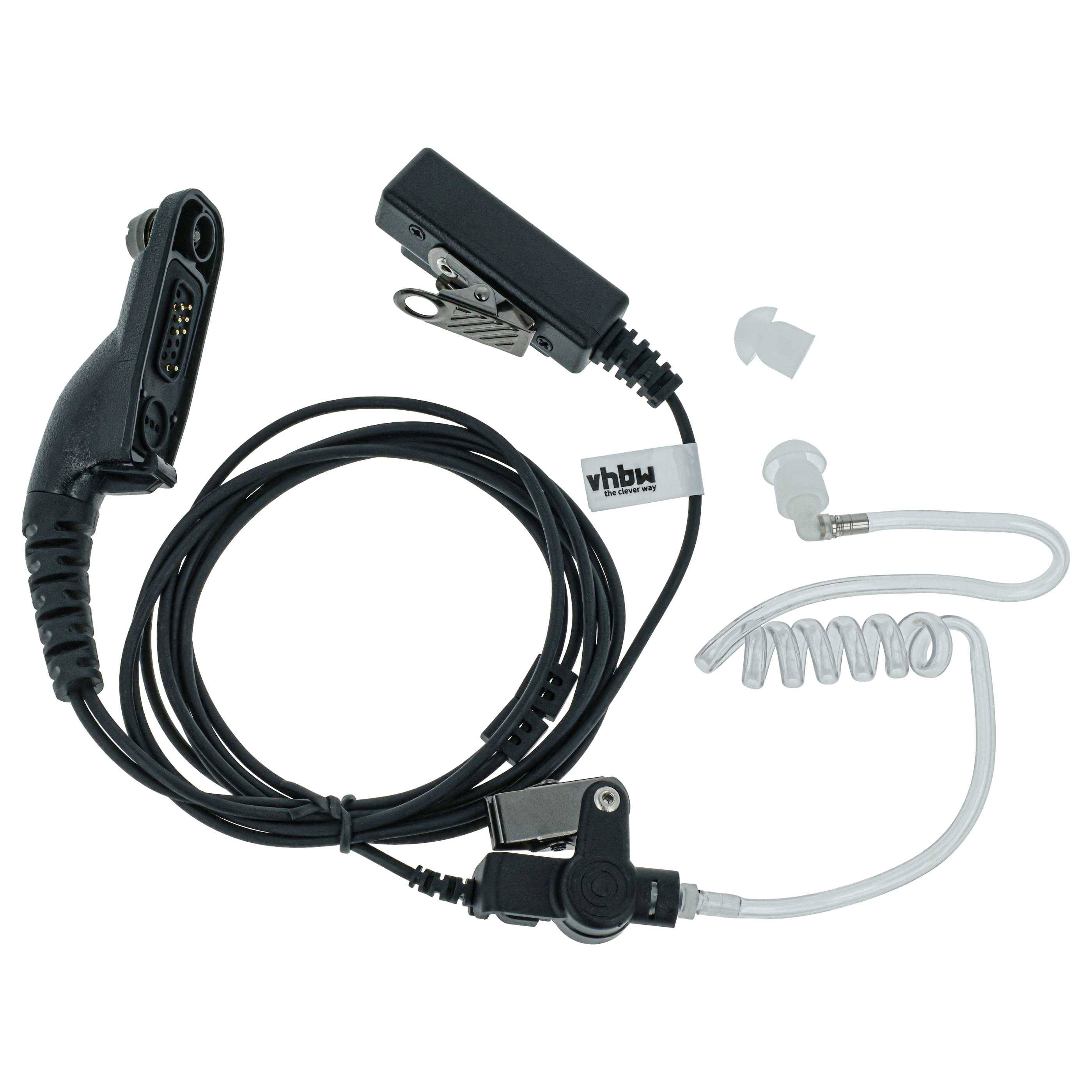 vhbw Headset kompatibel mit Motorola DGP 4150 + | DGP 4150, APX 7000XE P25 Funkgerät mit PTT Mikrofon - transparent-0
