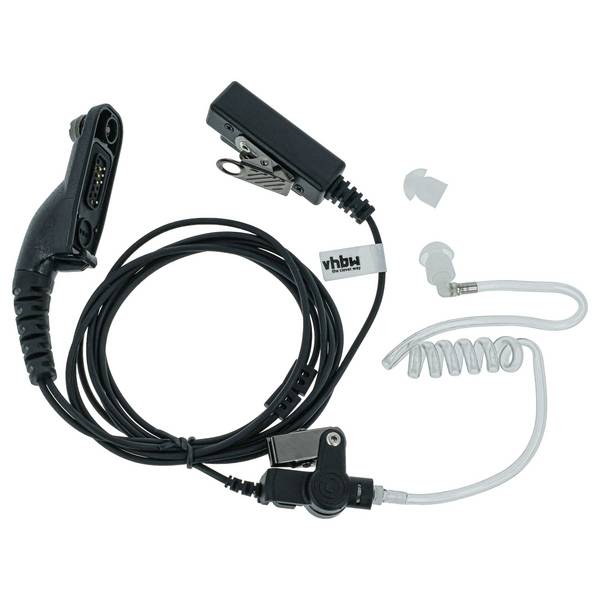vhbw Headset kompatibel mit Motorola DGP 4150 + | DGP 4150, APX 7000XE P25 Funkgerät mit PTT Mikrofon - transparent