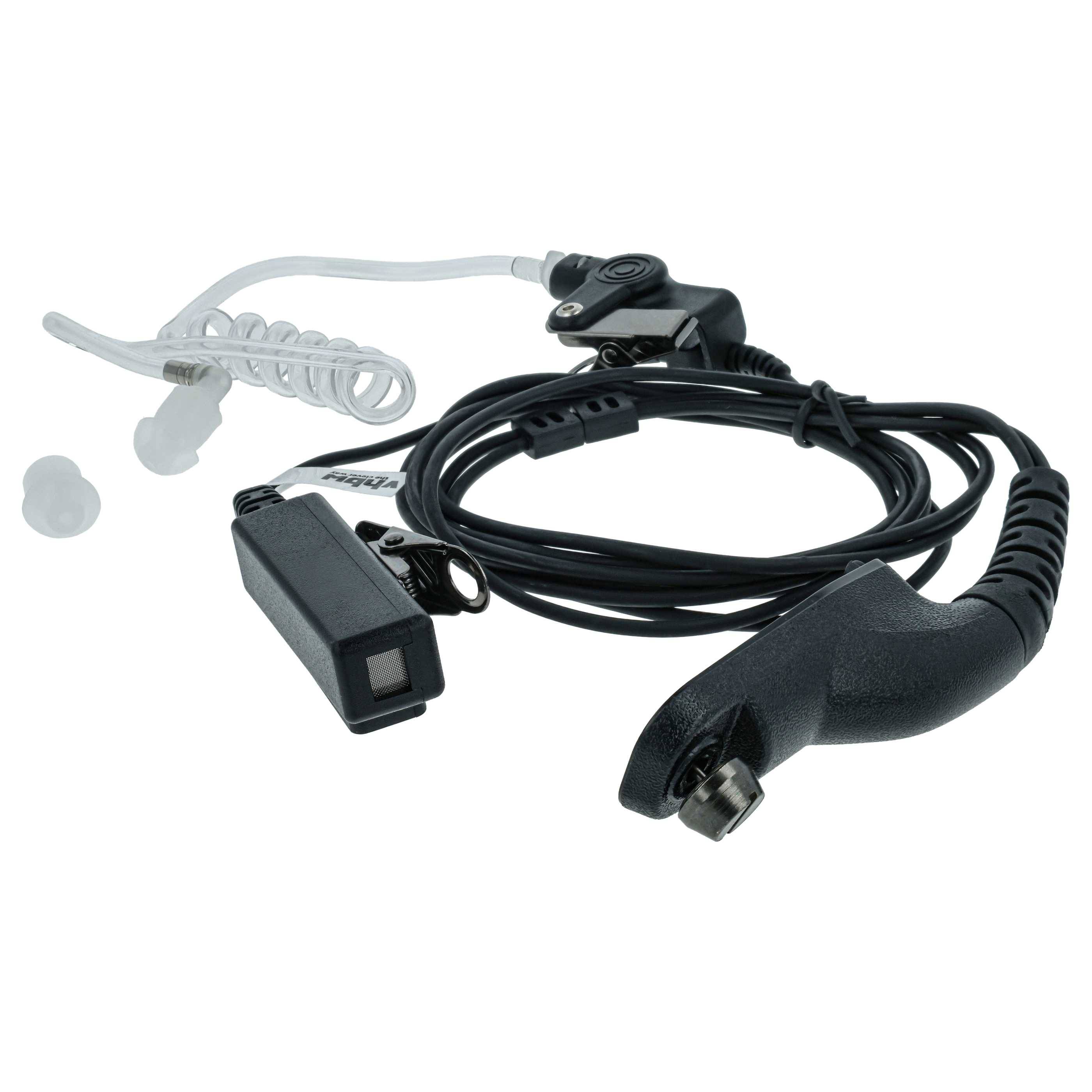 vhbw Headset kompatibel mit Motorola DGP 4150 + | DGP 4150, APX 7000XE P25 Funkgerät mit PTT Mikrofon - transparent-1
