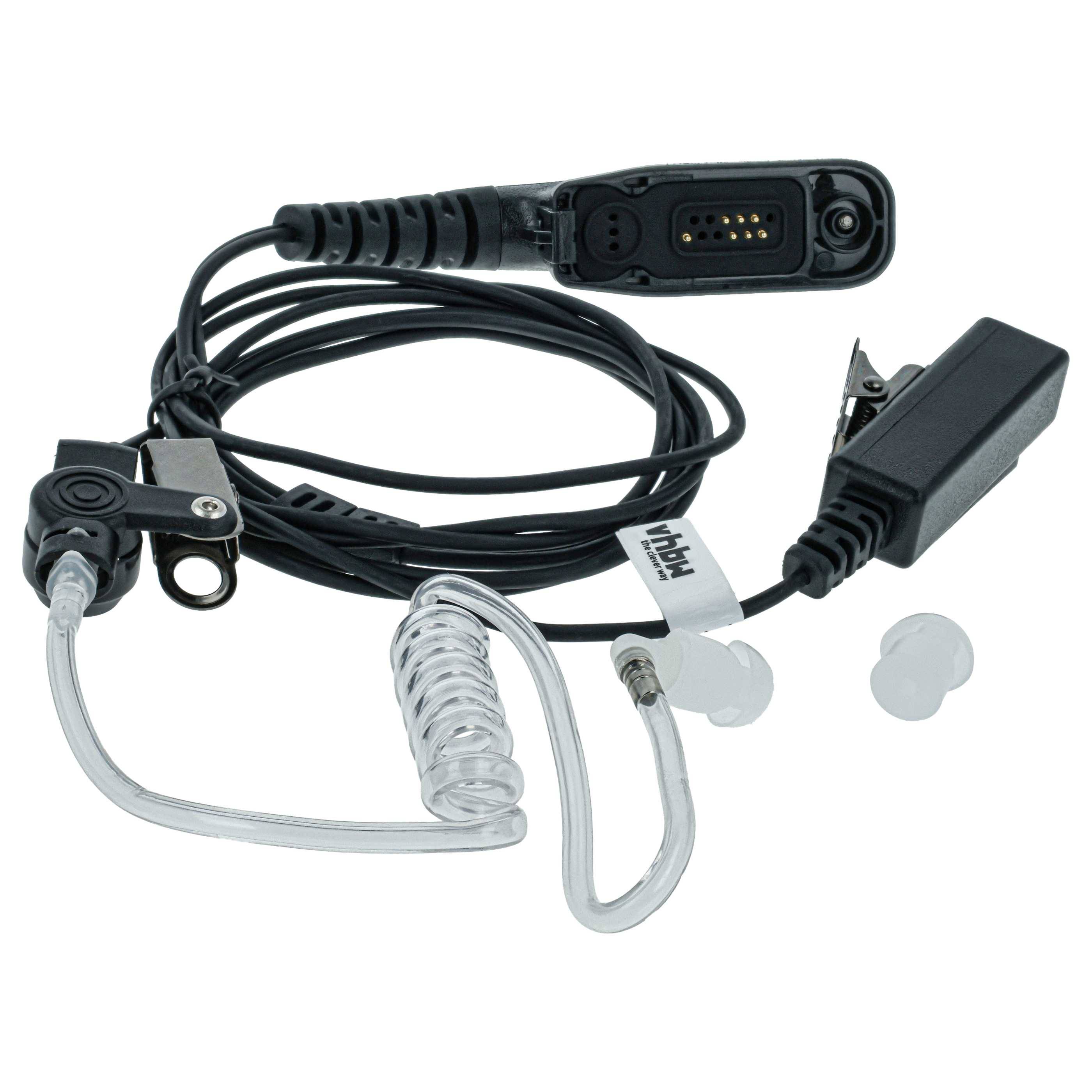 vhbw Headset kompatibel mit Motorola DGP 4150 + | DGP 4150, APX 7000XE P25 Funkgerät mit PTT Mikrofon - transparent-2