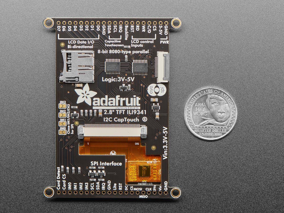 Adafruit 2.8inch TFT LCD Cap Touch Breakout Board with MicroSD Socket 2090-3