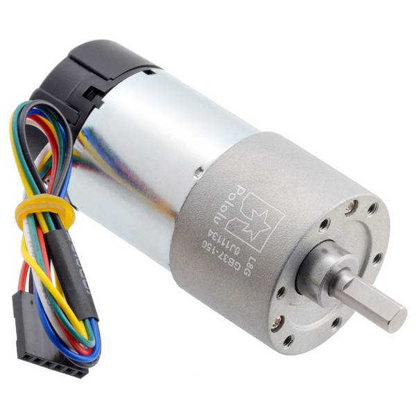 Pololu 150:1 Metal Gearmotor 37Dx73L mm 24V with 64 CPR Encoder (Helical Pinion)