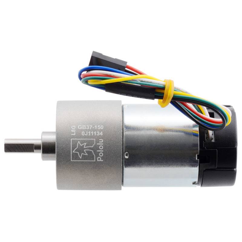 Pololu 150:1 Metal Gearmotor 37Dx73L mm 24V with 64 CPR Encoder (Helical Pinion)-1