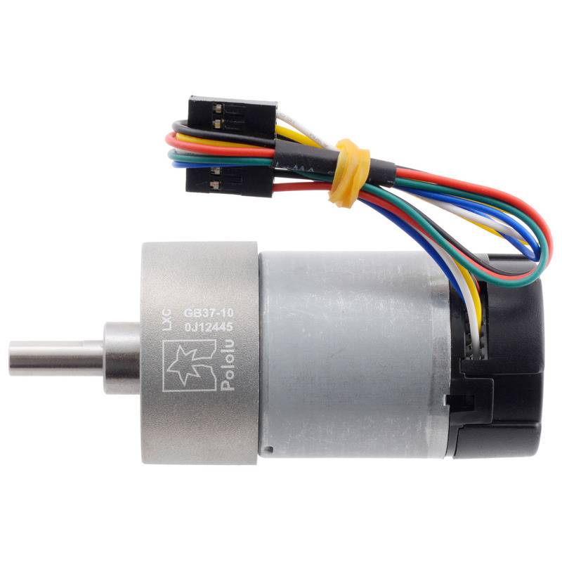 Pololu 10:1 Metal Gearmotor 37Dx65L mm 12V with 64 CPR Encoder (Helical Pinion)-2