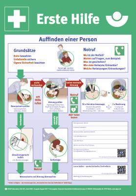 Aushang Erste Hilfe nach DGUV Information 204-001, PVC, 410x590 mm-0