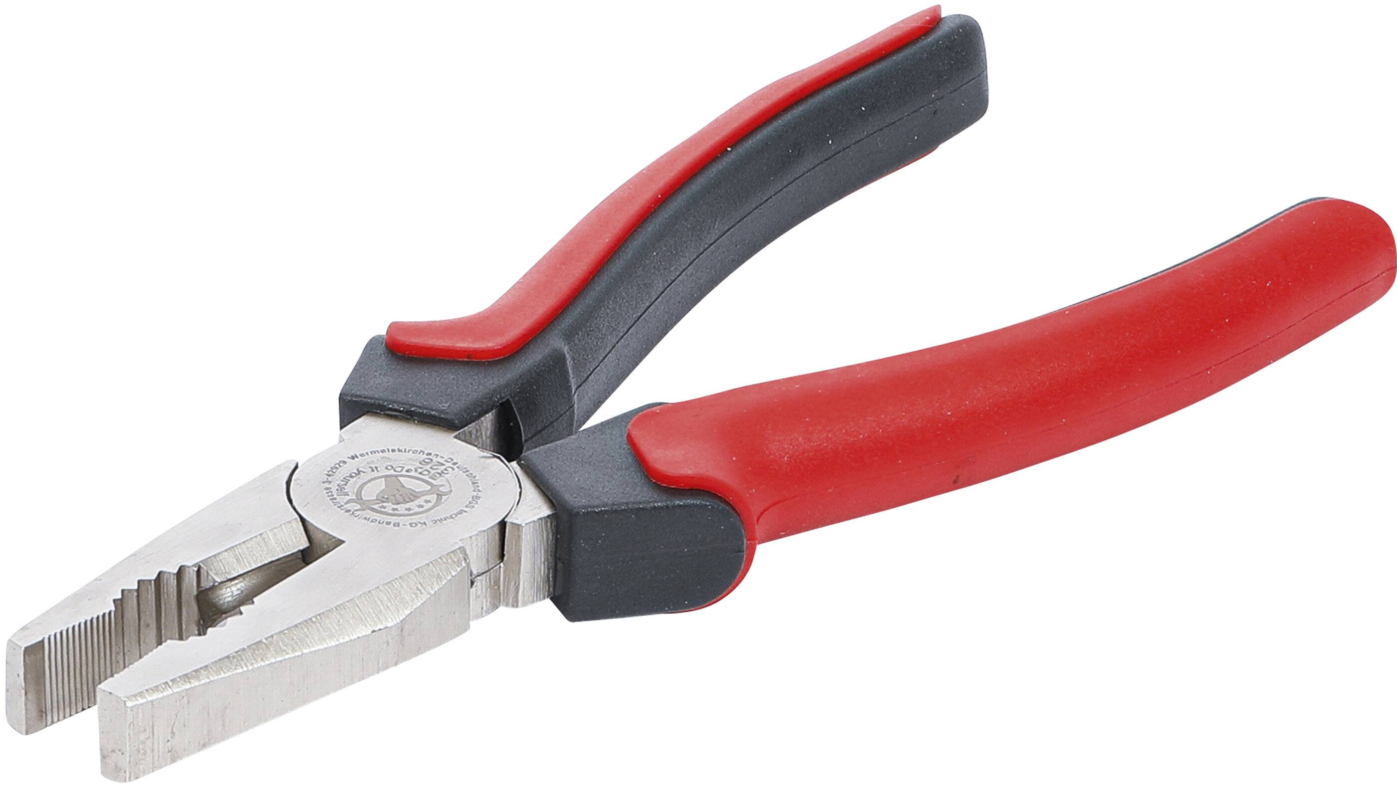 Kombinationszange - Länge 175 mm - Rot/schwarz - Mattvernickelt-1