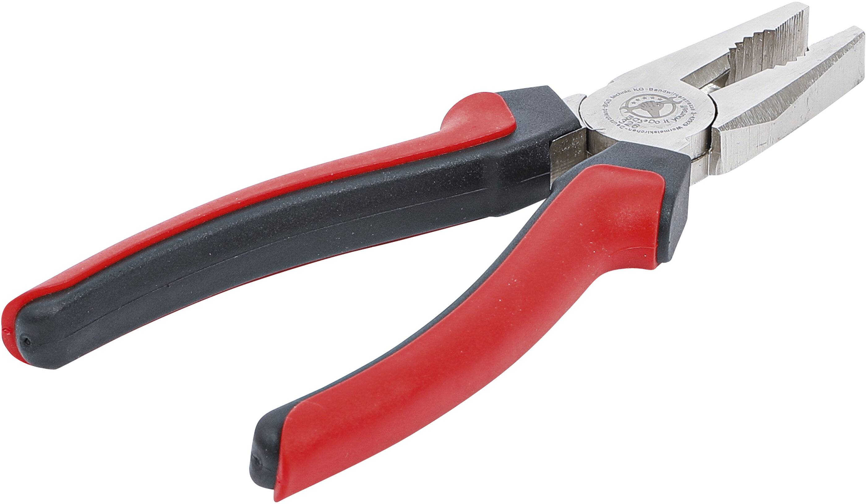 Kombinationszange - Länge 175 mm - Rot/schwarz - Mattvernickelt-2