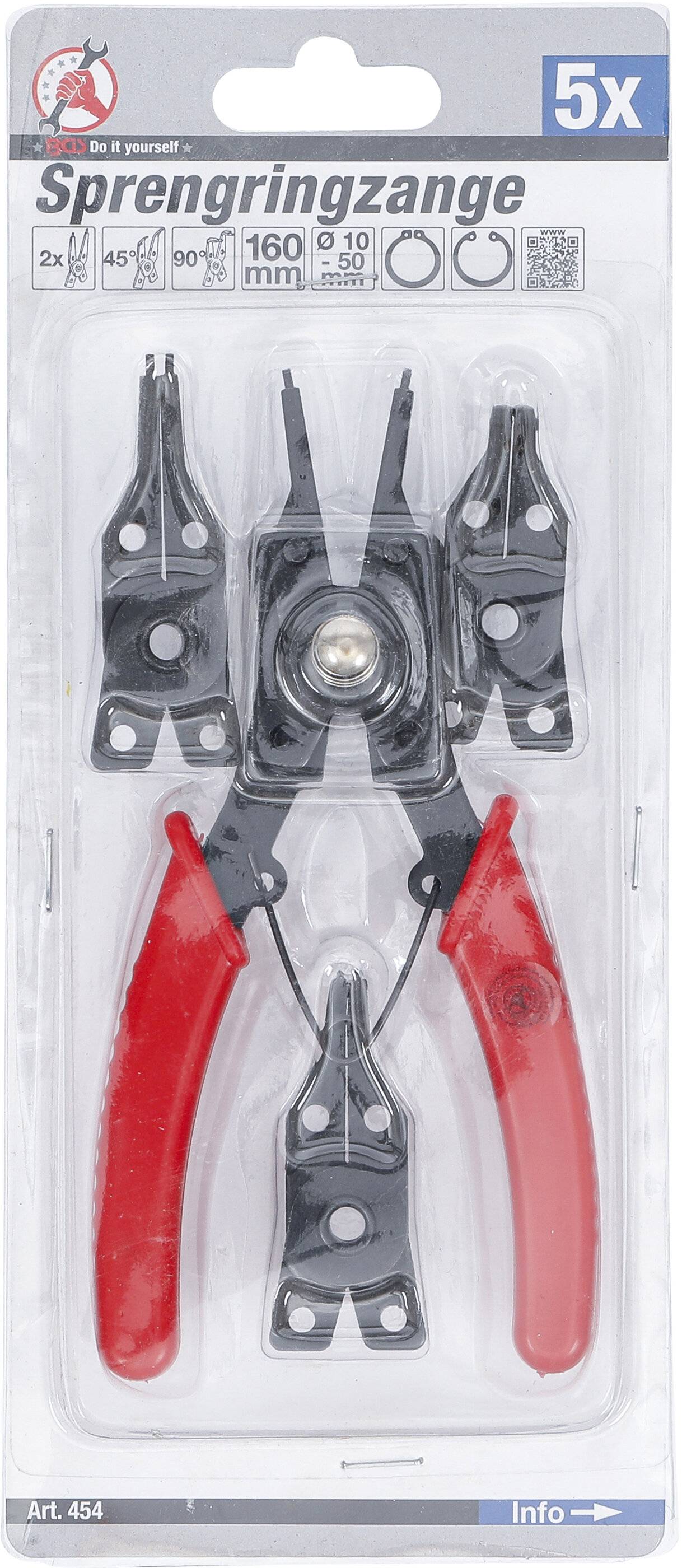 Sprengringzange mit auswechselbaren Köpfen 160 mm 5-tlg.-3