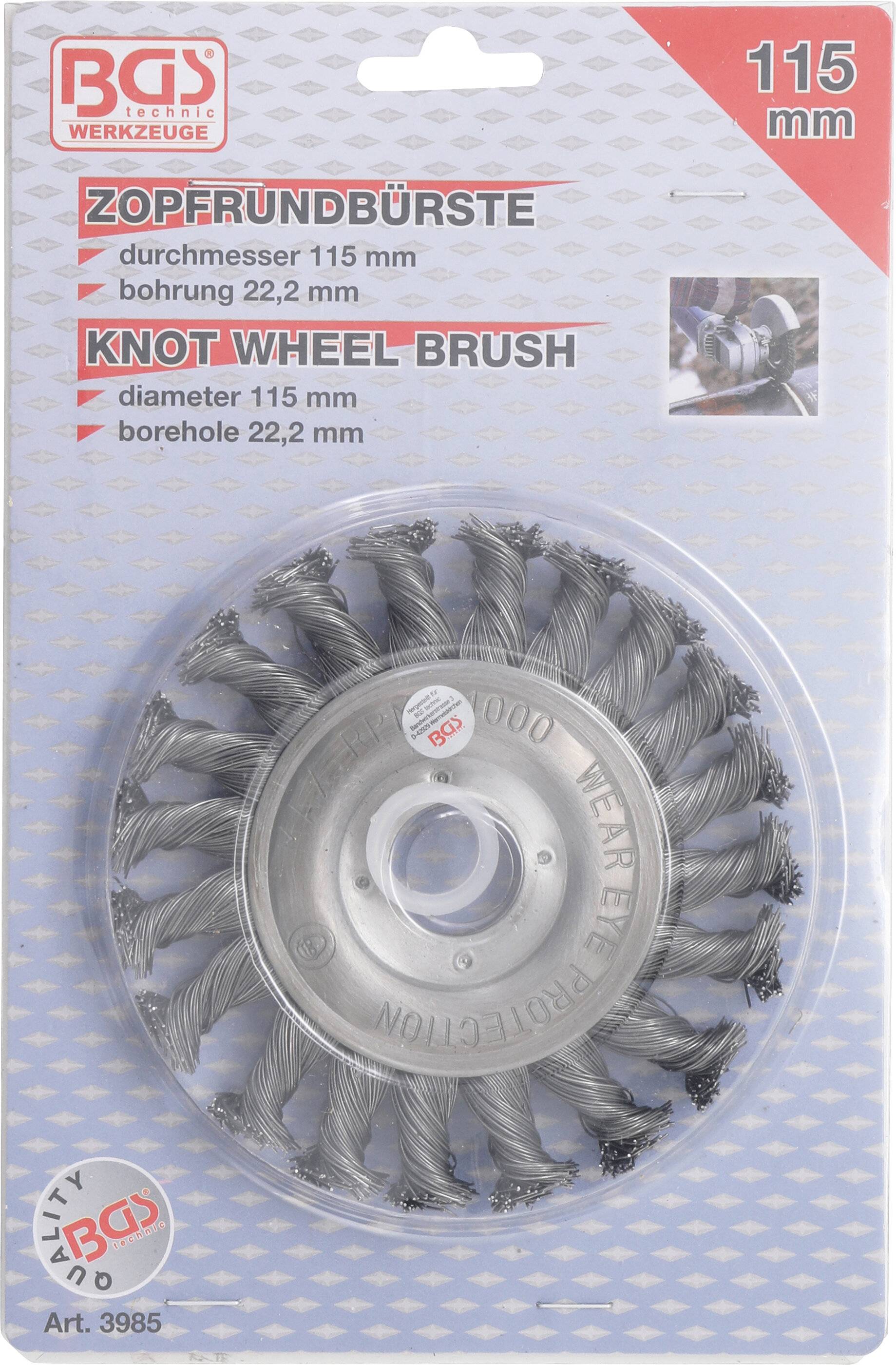 Scheibenbürste / Zopfrundbürste Ø 115 mm-3