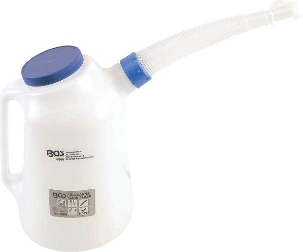 Füllkanne mit flexiblem Ausgussstutzen und Deckel 6 l-0