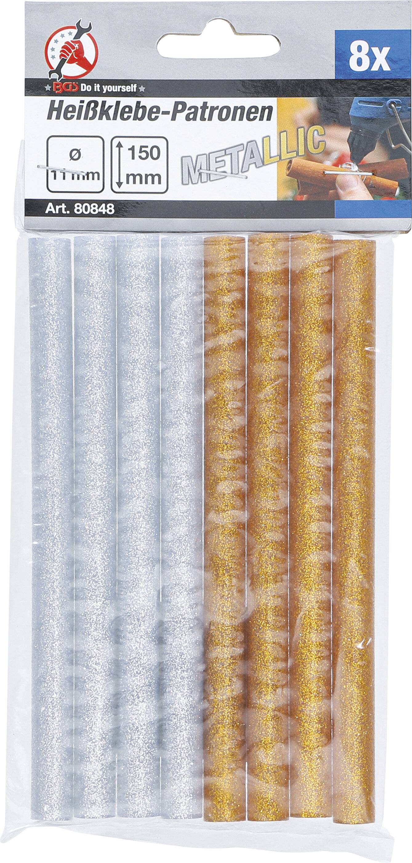 Heißklebe-Patronen gold-/silber-metallic Ø 11 mm, 150 mm 8-tlg.-2