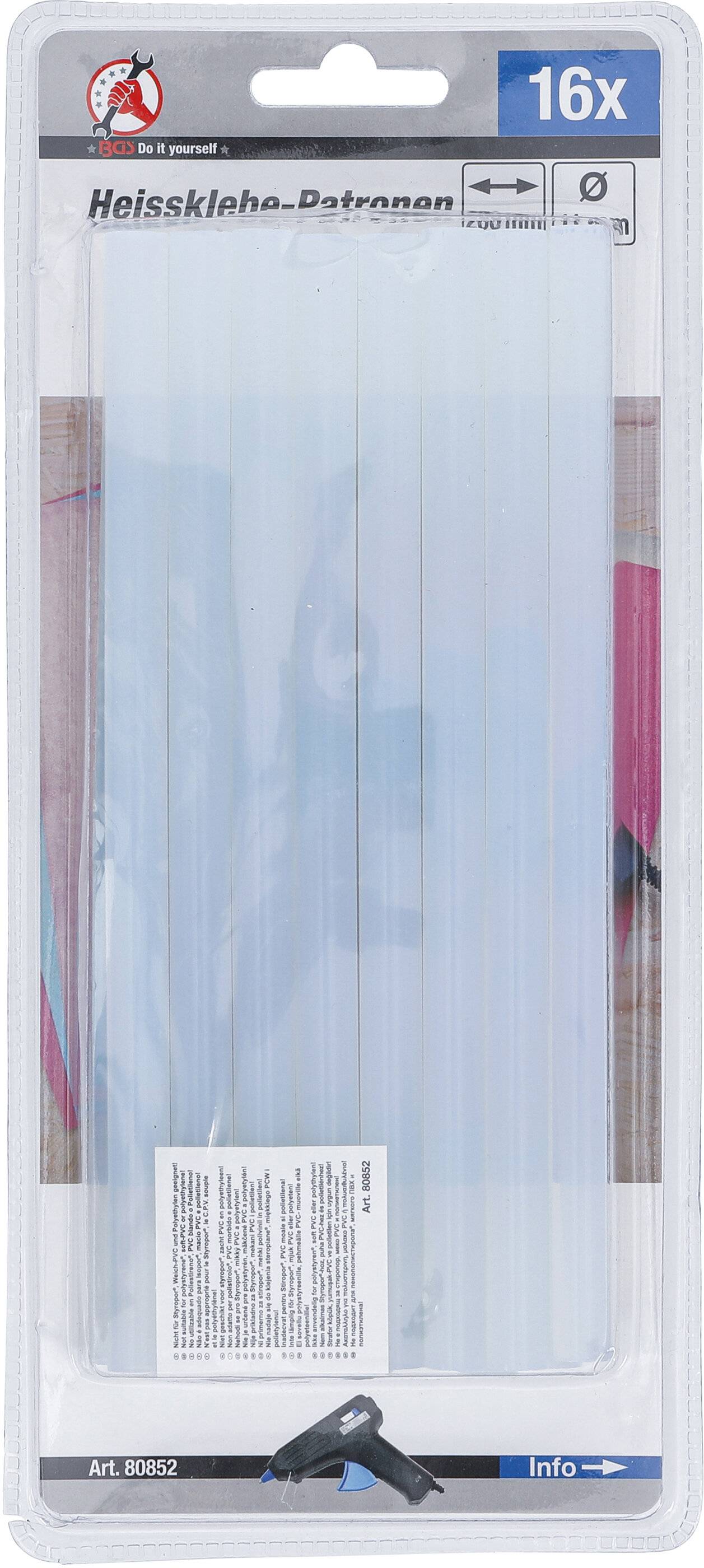 Heißklebe-Patronen transparent Ø 11 mm, 200 mm 16-tlg.-1