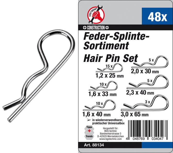 Federsplinte-Sortiment Ø 1,2 - 3,0 mm 48-tlg.-3
