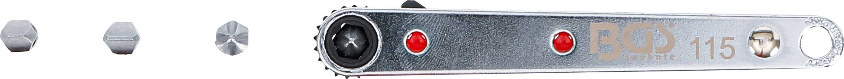 BGS 115 Spezial-Bitknarre, ultra dünn, Abtrieb Inn ensechskant 6,3 mm (1/4"), inkl. 4 Bits-2