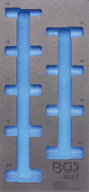 Werkstattwageneinlage 1/3: Steckschlüssel-Einsätze Sechskant 12,5 mm (1/2") 10-24 mm tief 9-tlg.-0