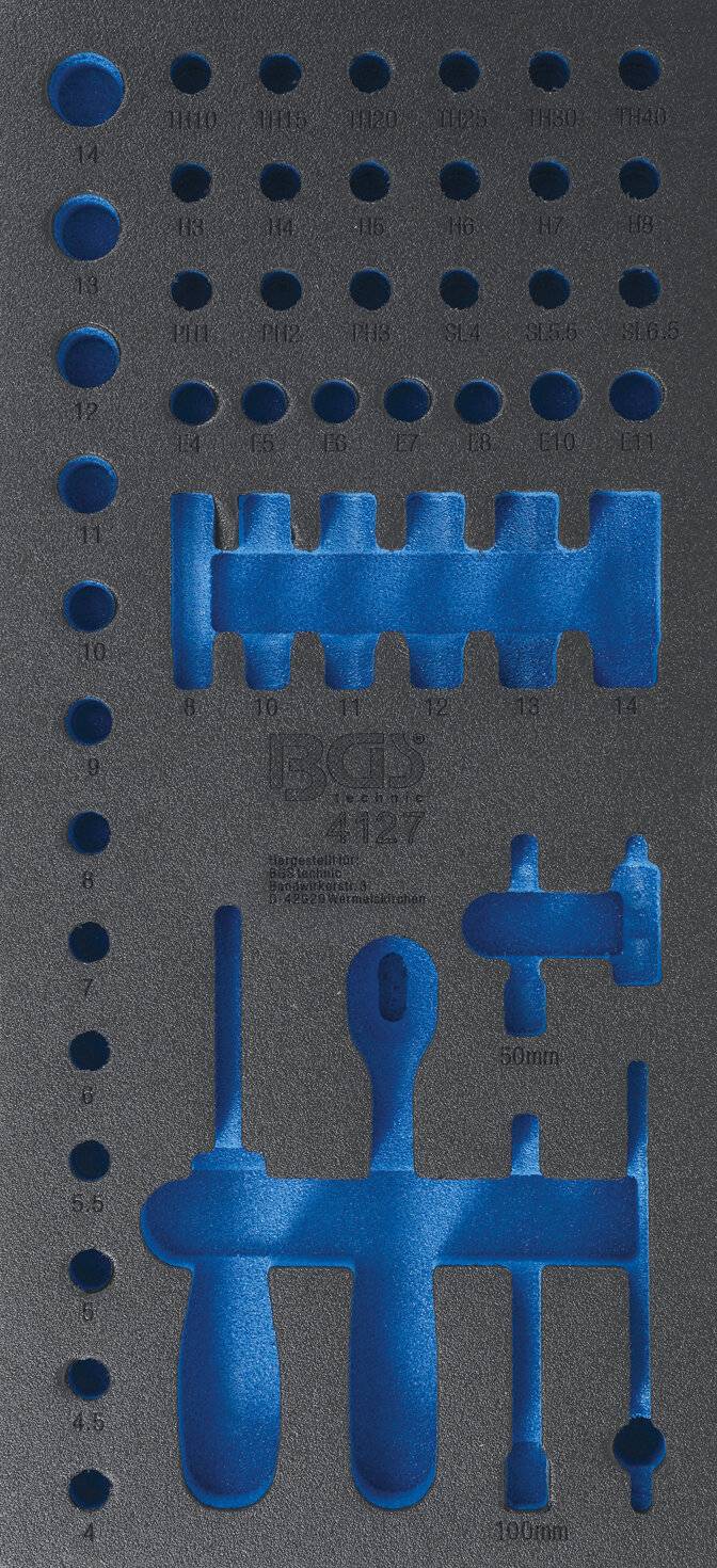 BGS 4127-1 Werkstattwageneinlage 1/3, leer, für Ar t. 4127-0